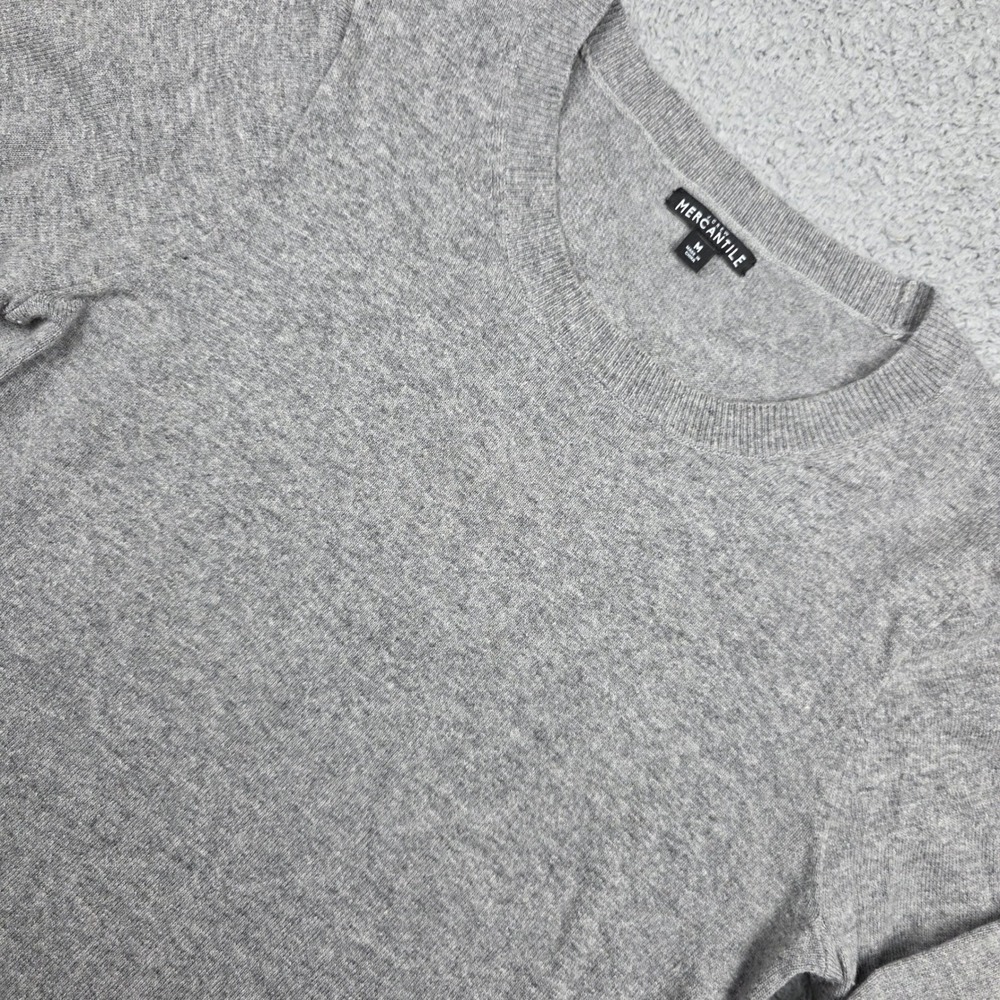 J.Crew Mercantile Sweater Womens Medium Gray Cotton‎ Wool Blend Crew Neck